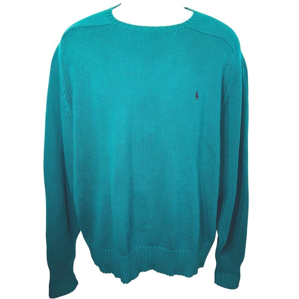 Polo Ralph Lauren men’s‎ XL crewneck long sleeve cable net vintage 80s sweater ￼